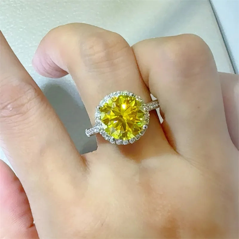 3.00 authentic Ct. Round Cut Yellow Zircon Loose Gemstones, 925 Sterling Silver Ring, Engagement Ring,