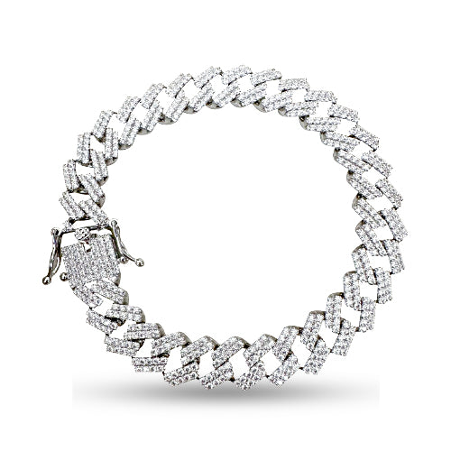 Wave link Tennis bracelet for Women & Mens in Brass 12MM