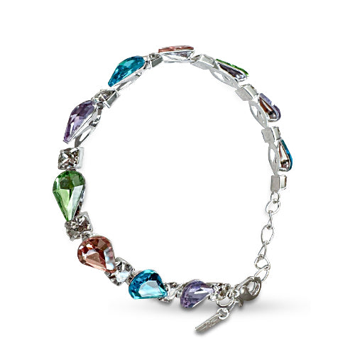 Multicolor Drop Zirconia link bracelet