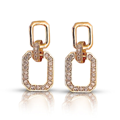 Rhinestone Geo Décor drop Earrings