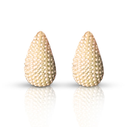 Elegant Leaf Shaped Textured Stud Earrings