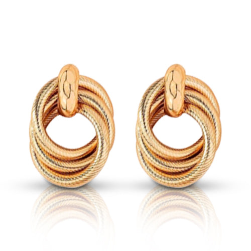 Elegant Soild Gold Stud Earrings