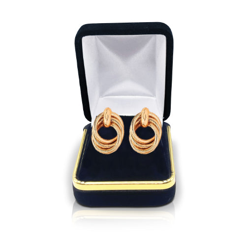 Elegant Soild Gold Stud Earrings