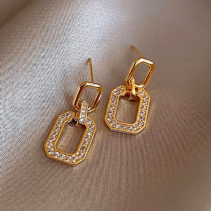 Rhinestone Geo Décor drop Earrings