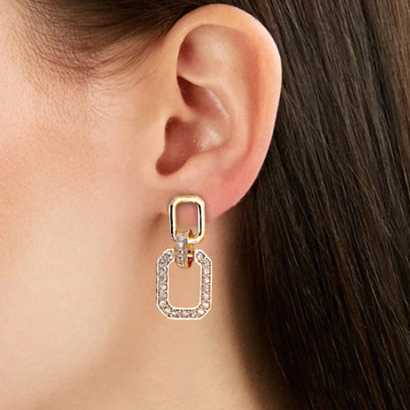 Rhinestone Geo Décor drop Earrings