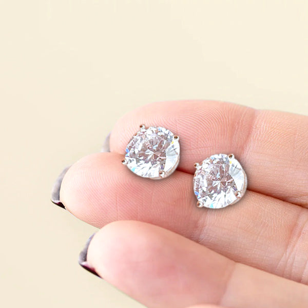 925 Sterling Silver Cubic Zirconia Studs – Perfect for Any Occasion