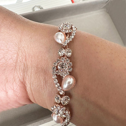 Fashionable Rose Gold bracelet with pearl