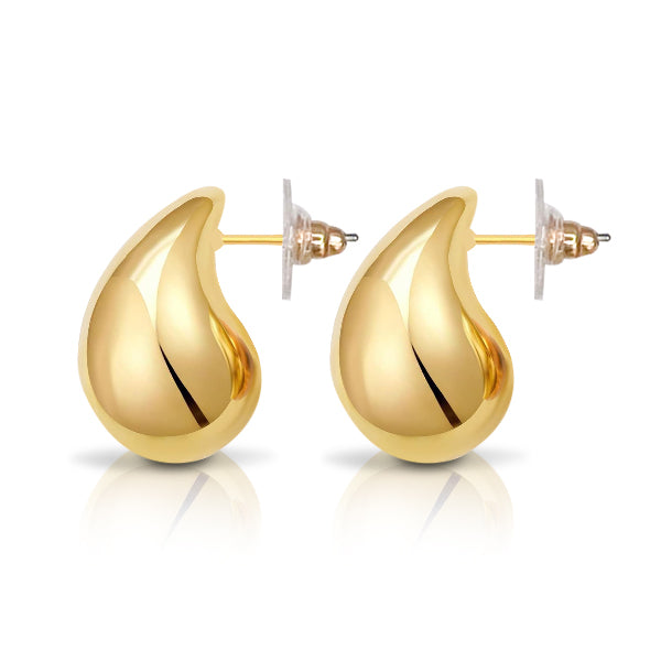 Elegant Gold Teardrop Earrings – Raindrop Shape for a Sophisticated