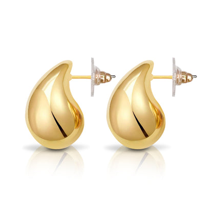 Elegant Gold Teardrop Earrings – Raindrop Shape for a Sophisticated