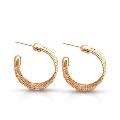 Textured light luxury Metal C-shaped Earrings