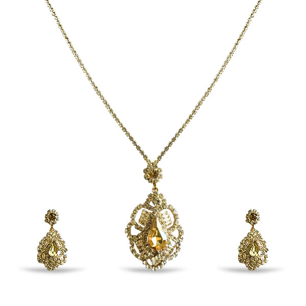 Sparking Gold gemstone Necklace set