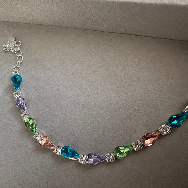 Multicolor Drop Zirconia link bracelet