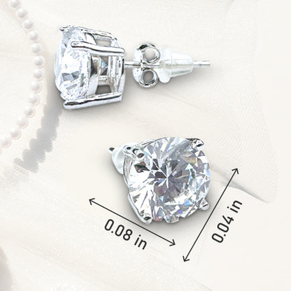 925 Sterling Silver Cubic Zirconia Studs – Perfect for Any Occasion