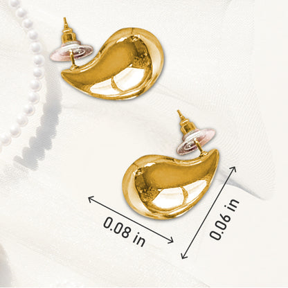 Elegant Gold Teardrop Earrings – Raindrop Shape for a Sophisticated